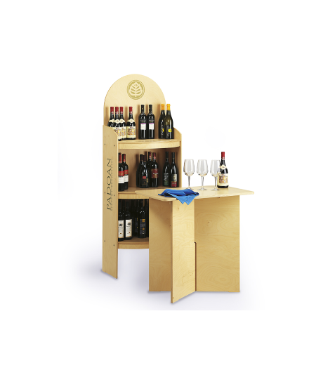 Conjunto Expositor 75 garrafas e mesa de degustação